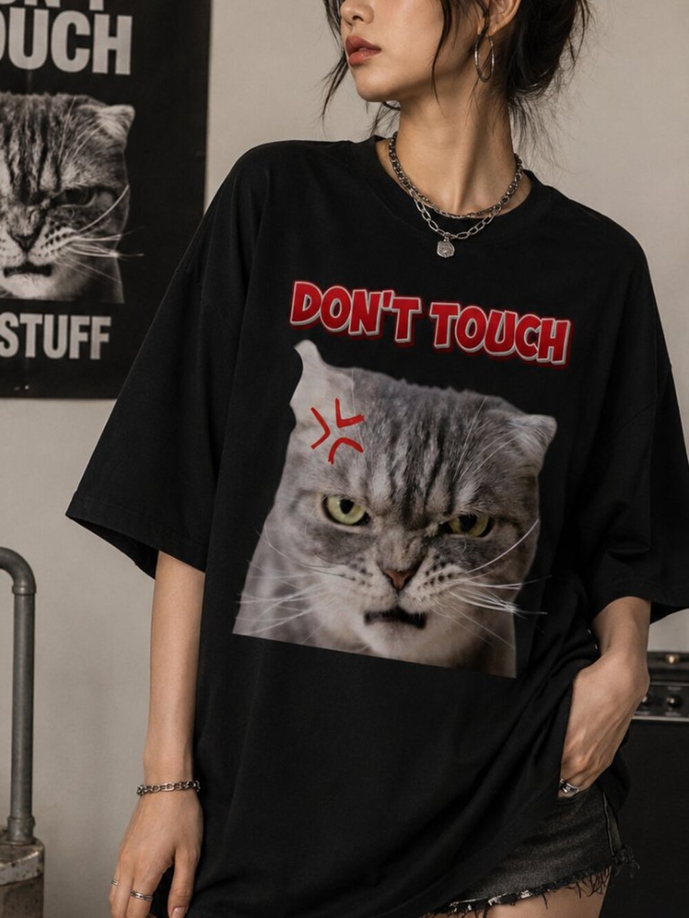 Funny Angry Cat Tee, Grumpy Cat Graphic Shirt